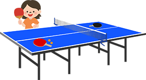 卓球少女のイラスト